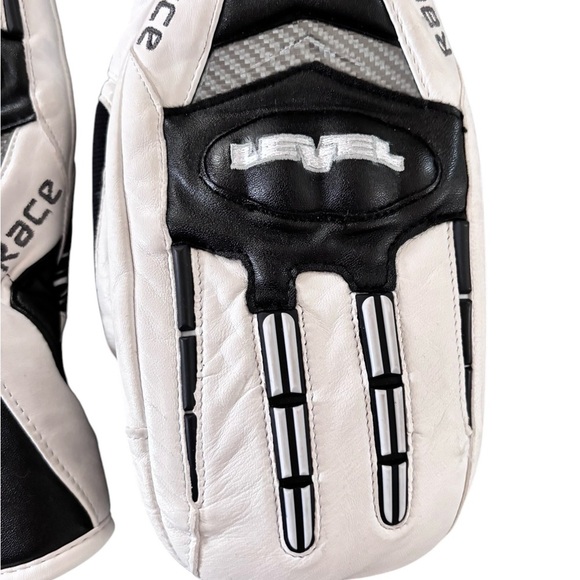 Level Women’s White Goat Leather Race Mitt Sz M/8 Adjustable Wrist Lined Grips - Picture 4 of 7